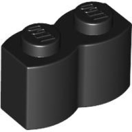 4644456 黑色 Brick, Modified 1 x 2 with Log (30136)